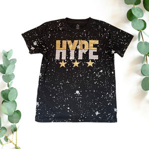 S1OPE Hype Tee Black Gold Paint Splatter Boys Size 16/18